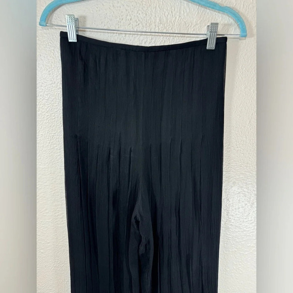 Tadashi Collection 100% Silk Chiffon Overlay Black Pants Women’s 6 Date Night - Picture 2 of 12